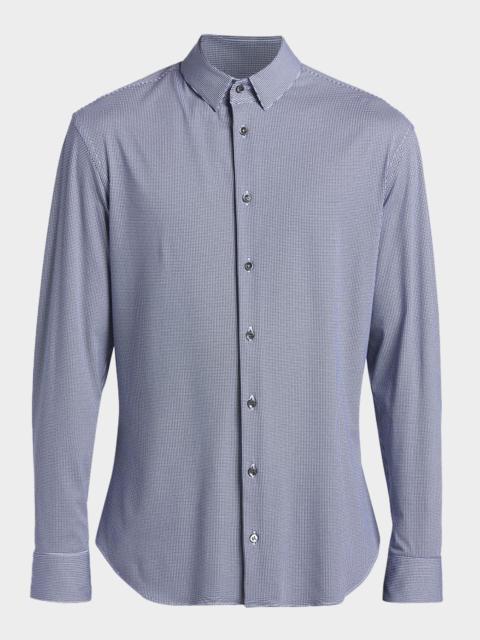 GIORGIO ARMANI Men's Micro-Printed Stretch Button-Down Shirt