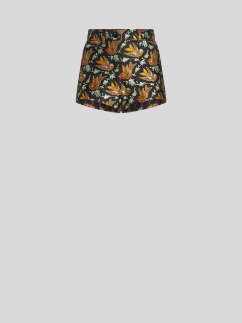 JACQUARD SHORTS WITH BIRDS ALL OVER