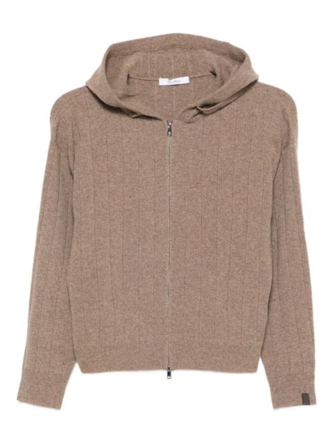 Max Mara hooded zip-up cardigan