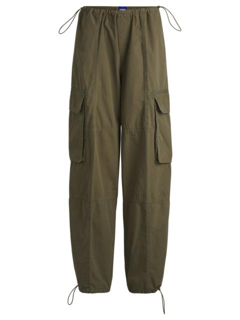HUGO OVERSIZE-FIT PARACHUTE TROUSERS IN COTTON POPLIN