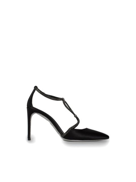 RENE CAOVILLA crystal-embellished satin pumps