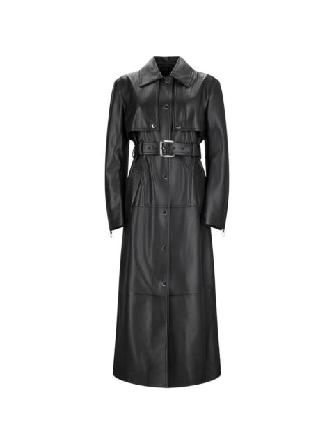 Max Mara leather belted trench coat