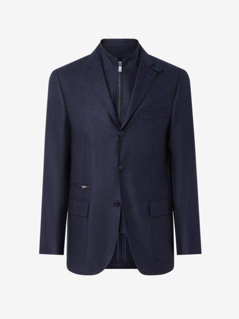 CORNELIANI Royal blue silk and wool jacket with vest