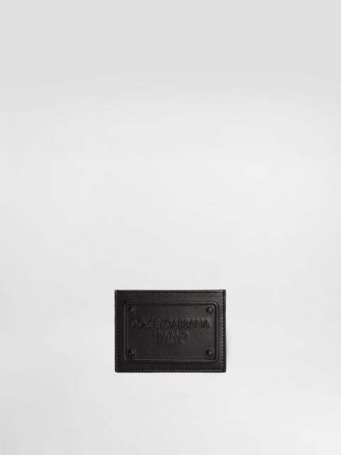 Dolce & Gabbana Calfskin card holder with raised logo