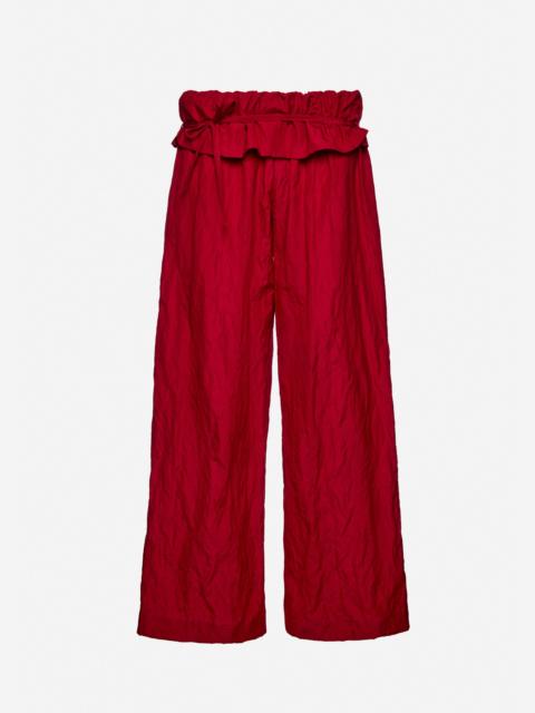MAGDA BUTRYM Low-rise ruffled waist trousers in red