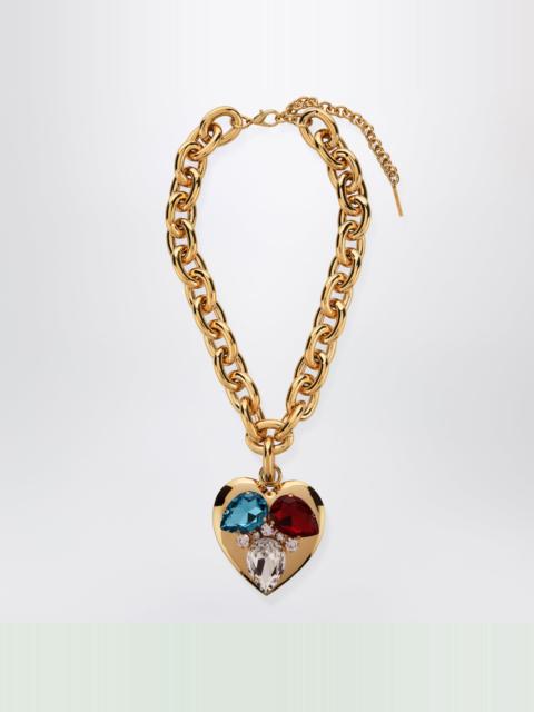 Alessandra Rich Gold-tone chain necklace with heart pendant