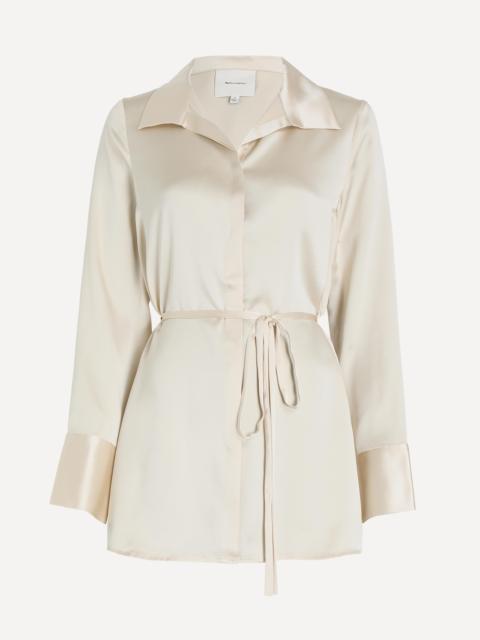 Reformation Camilla Almond Silk Shirt