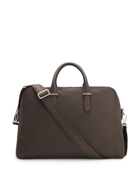 BOSS GRAINED-LEATHER HOLDALL WITH EMBOSSED LOGO
