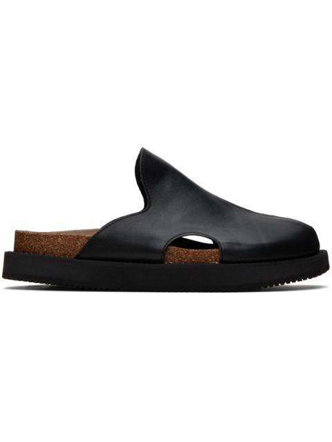 Y's Black Paneled Sandals
