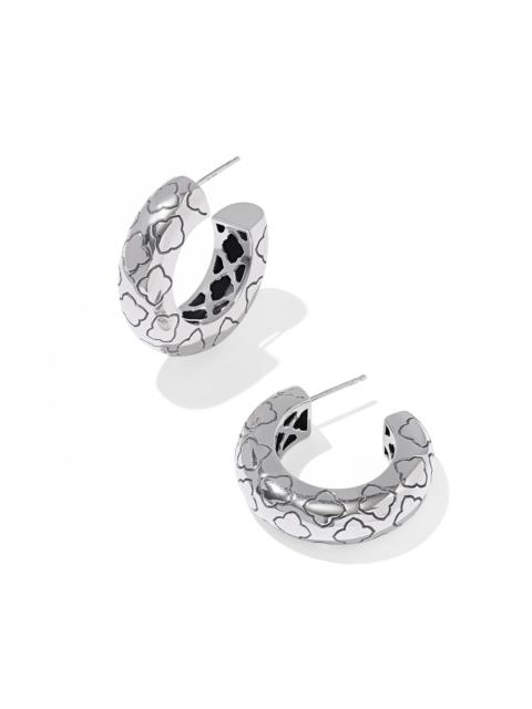 KENDRA SCOTT Bold Etched Oxidized Sterling Silver Hoop Earrings
