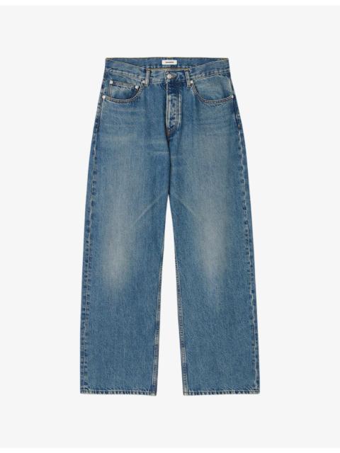Sandro Faded-wash straight-leg relaxed-fit jeans