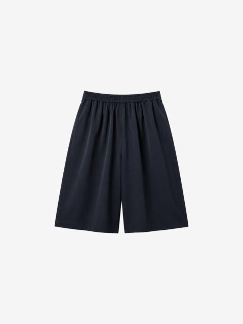 The Frankie Shop Olyne Satin Wide Bermuda Shorts - Black