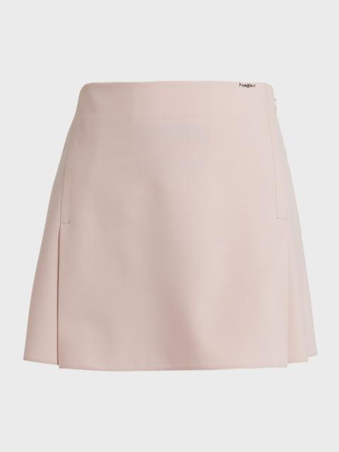 Pleated-Hem Mini Skirt