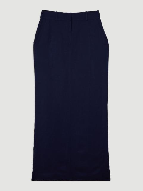 KAREN MILLEN Petite Tailored Viscose Linen Pencil Maxi Skirt