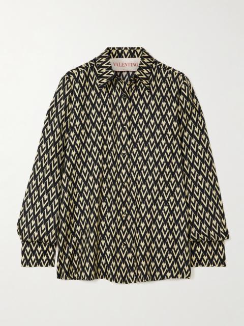 Valentino Printed Silk-twill Shirt