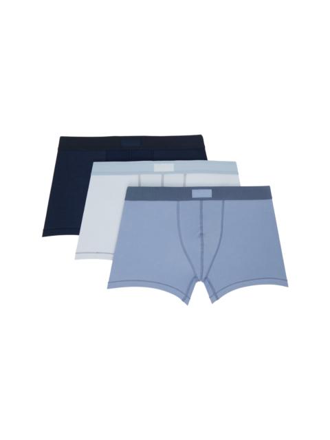 SKIMS Three-Pack Blue SKIMS Cotton 3" Boxer Briefs