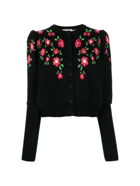 Molly Goddard floral-intarsia cotton cardigan