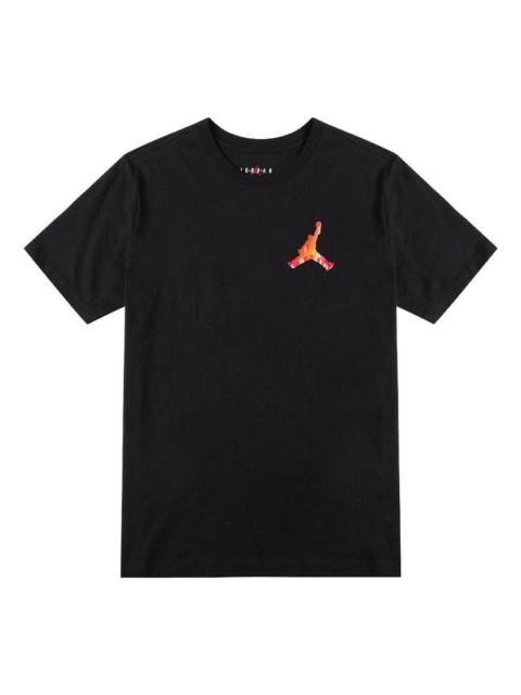 Jordan Men's Jordan Printing Logo Solid Color Round Neck Short Sleeve Black T-Shirt DH8967-010