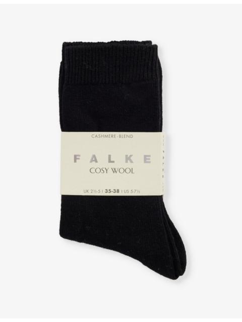 FALKE Cosy Wool brand-print knit socks