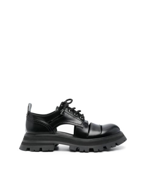 Alexander McQueen cut-out leather Oxford shoes