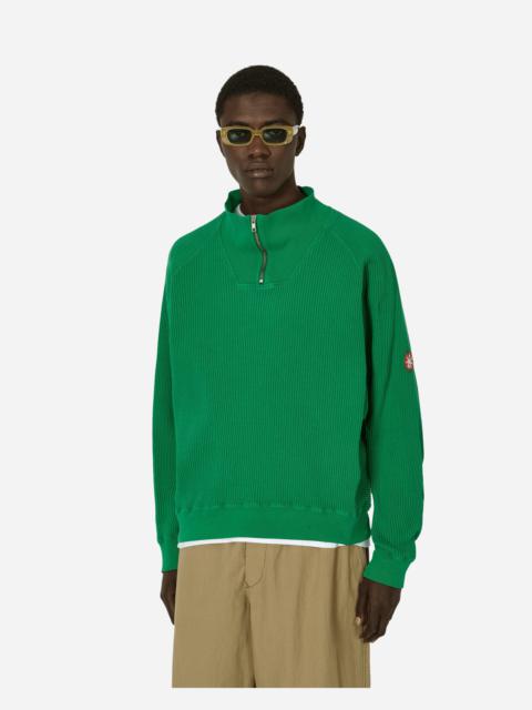 Overdye Wide Rib Cut Half Zip Sweatshirt Green
