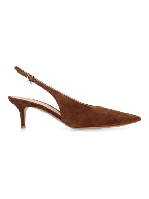 POINTY TOE SLINGBACK KITTEN HEEL PUMPS