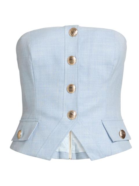 GENERATION LOVE Women's Ellery Chambray Suiting Bustier Top - Chambray Blue