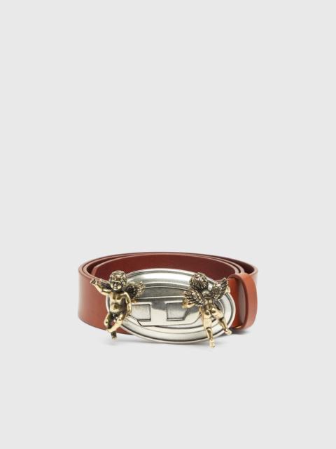 Diesel 3.5CM LEATHER BELT WITH CHERUB OVAL D BUCKLE