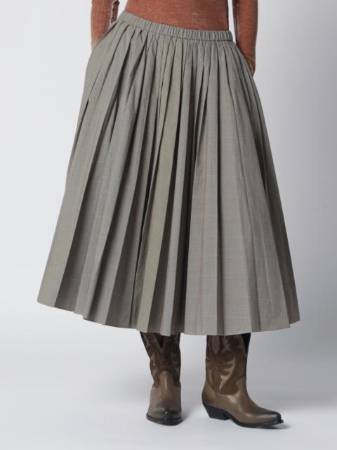 6397 Checked pleated midi skirt