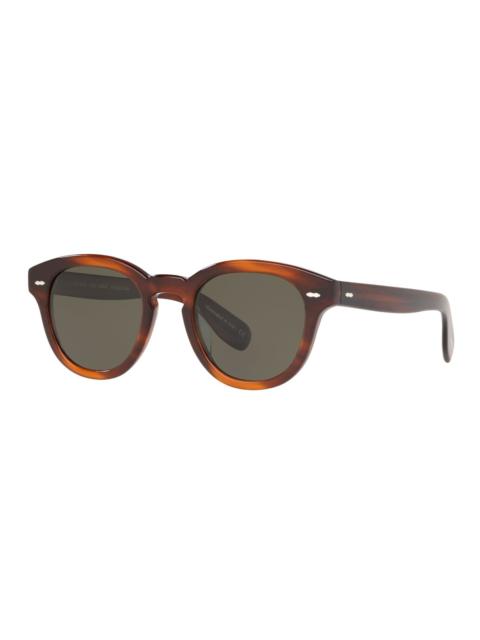 Oliver Peoples Cary Grant Oval Polarized Acetate Sunglasses