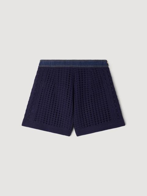 Sandro HIGH-WAISTED CROCHET SHORTS