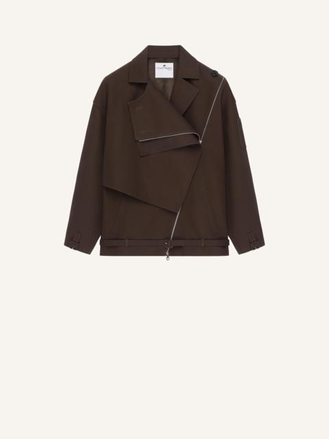 courrèges OBLIQUE SHORT TRENCH JACKET