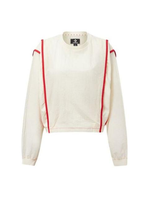 (WMNS) Converse Series Contrast Color Stitching Round Neck Pullover White 10020992-281