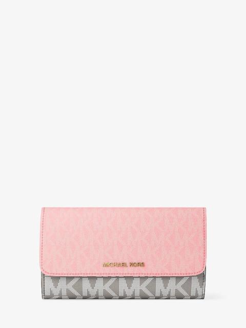 MICHAEL KORS Jet Set Large Signature Logo Tri-Fold Wallet
