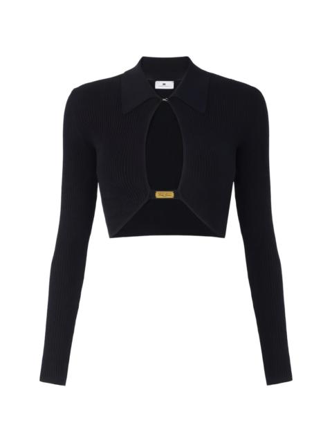 ELISABETTA FRANCHI micro-braided cut-out top