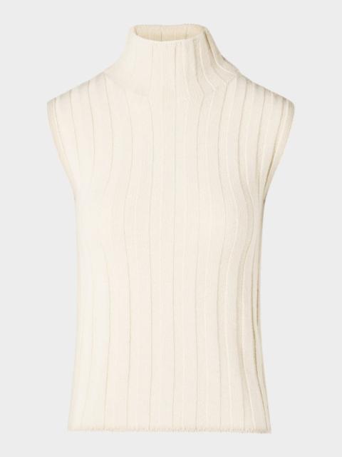 AKRIS Chunky Rib Turtleneck Tank Top
