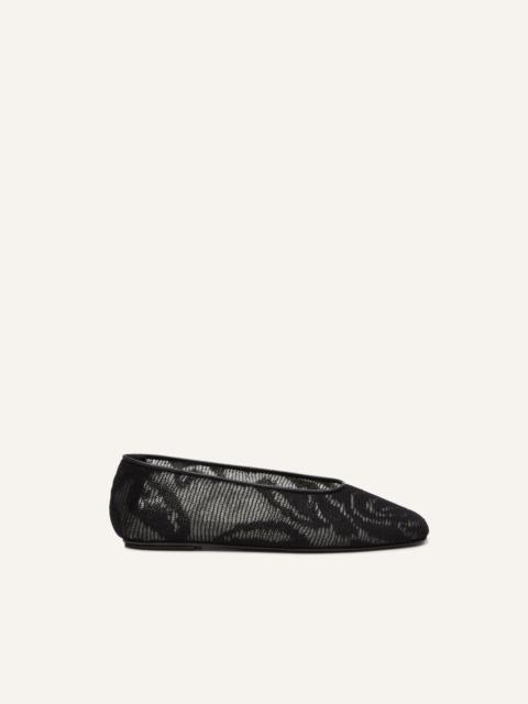 MAGDA BUTRYM Floral knit ballet flats in black