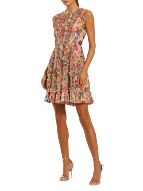 MAC DUGGAL Women's Floral Micro Ruffle Minidress - Cream Multi