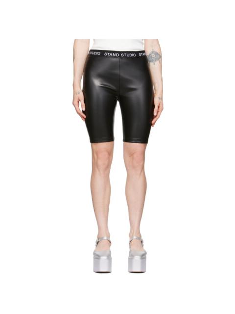 STAND STUDIO 블랙 Zora Faux-Leather 반바지