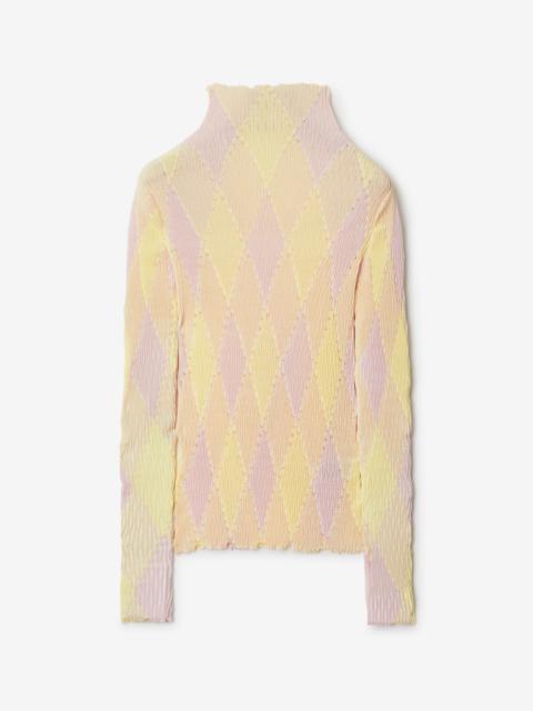 Burberry Argyle Cotton Silk Sweater