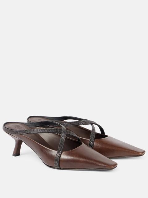 Leather mules