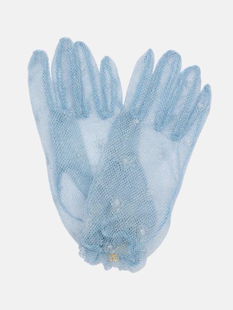 Valentino VLogo mesh gloves