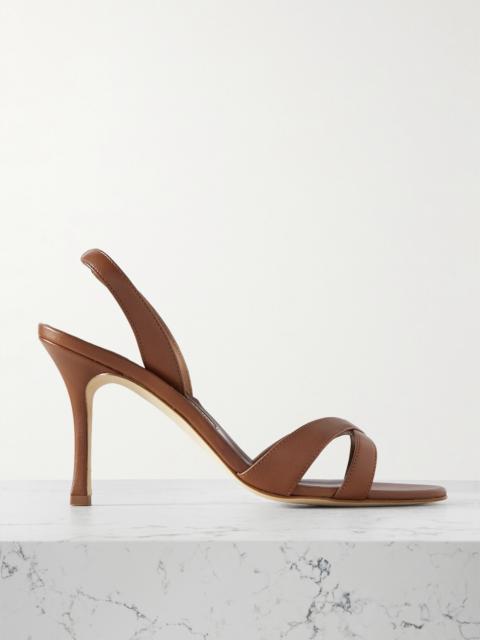 Manolo Blahnik Callasli 90 Leather Slingback Sandals
