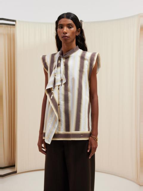 Lemaire SLEEVELESS ASYMMETRICAL BLOUSE