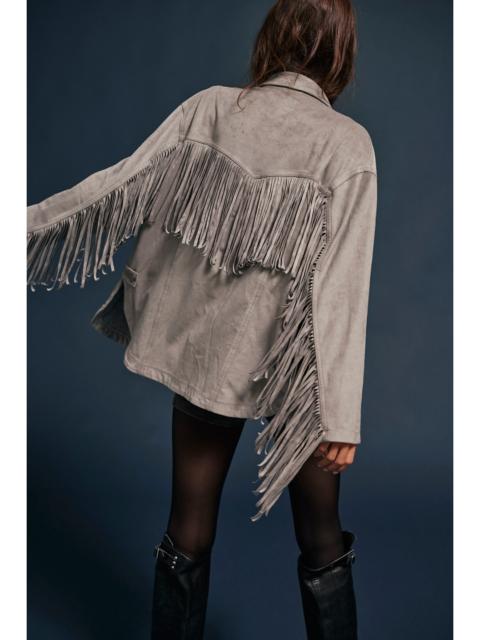 FREE PEOPLE We The Free Fringe Out Vegan Suede Jacket