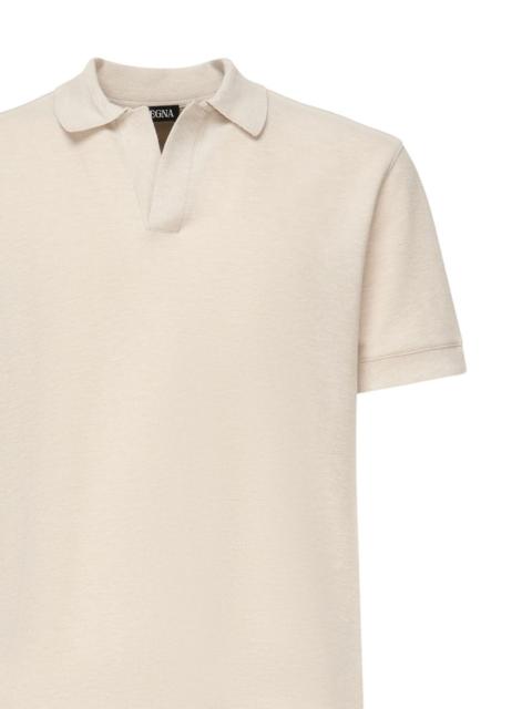 ZEGNA v-neck short-sleeve polo shirt