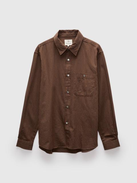 Knickerbocker Jones Cotton Merino Twill Shirt in Brown Sky