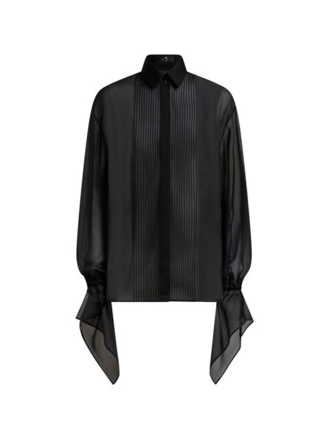 Etro silk shirt with ruffles and pleating