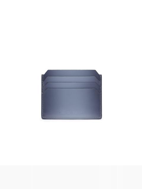 Santoni Light blue leather credit card holder