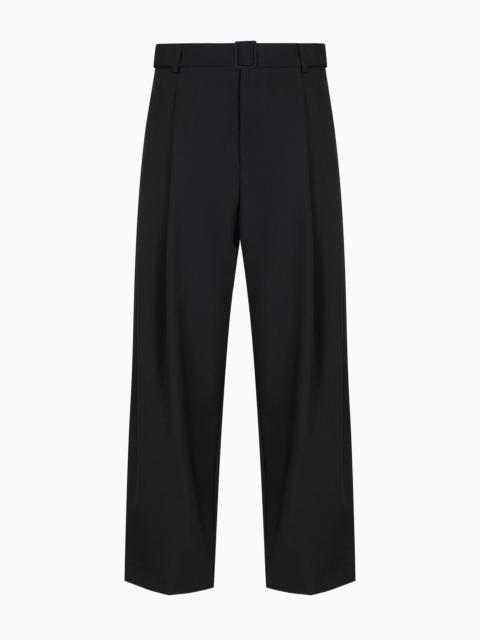 EMPORIO ARMANI Light wool trousers with matching belt